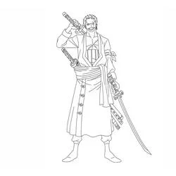 Dibujo de Roronoa Zoro posando con tres espadas para colorear Dibujo de Roronoa Zoro posando con tres espadas para colorear