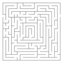 Dibujo de Laberinto cuadrado de caminos sinuosos para colorear