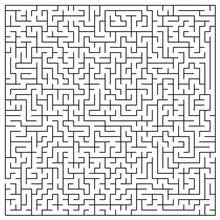 Dibujo de Laberinto muy difícil en cuadrícula densa para colorear