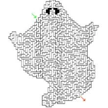 Dibujo de Laberinto fantasma de Halloween para colorear