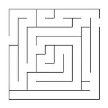 Dibujo de Laberinto cuadrado con muros concéntricos claros para colorear