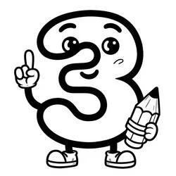 Número 3 - Dibujos para colorear gratis