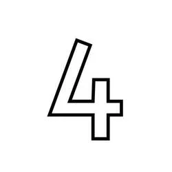 Número 4 - Dibujos para colorear gratis