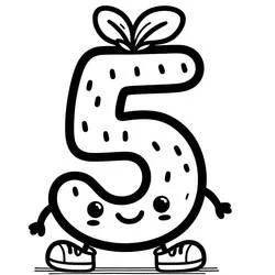 Número 5 - Dibujos para colorear gratis