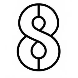 Dibujo de Número 8 con diseño de doble bucle para colorear