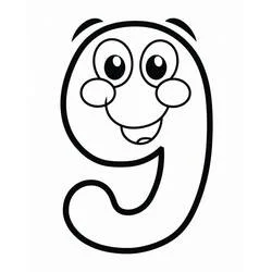 Número 9 - Dibujos para colorear gratis
