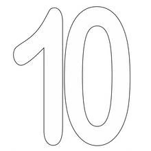 Dibujo de Número 10 en letras grandes y redondeadas para colorear