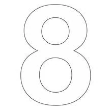 Dibujo de Número 8 con contorno grueso para colorear