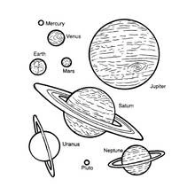 Dibujo de Planetas del sistema solar para colorear Dibujo de Planetas del sistema solar para colorear