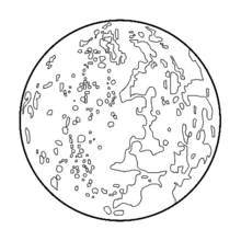 Dibujo de Planeta Tierra con continentes y océanos para colorear Dibujo de Planeta Tierra con continentes y océanos para colorear