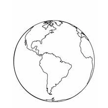 Dibujo de Planeta Tierra con los continentes para colorear Dibujo de Planeta Tierra con los continentes para colorear