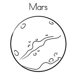 Dibujo de Planeta Marte con cráteres y líneas de cañón para colorear Dibujo de Planeta Marte con cráteres y líneas de cañón para colorear