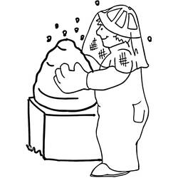 Dibujo de Apicultor cuidando una colmena para colorear