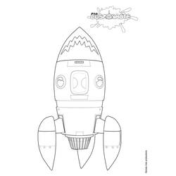 Dibujo de Astronauta cohete listo para el despegue para colorear Dibujo de Astronauta cohete listo para el despegue para colorear