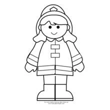 Dibujo de Bombero de pie con uniforme para colorear Dibujo de Bombero de pie con uniforme para colorear