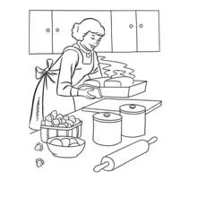 Dibujo de Cocinero horneando pan fresco para colorear Dibujo de Cocinero horneando pan fresco para colorear