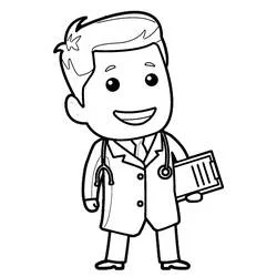 Dibujo de Enfermero sosteniendo una carpeta para colorear Dibujo de Enfermero sosteniendo una carpeta para colorear