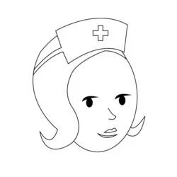 Dibujo de Enfermera con gorro de cruz para colorear Dibujo de Enfermera con gorro de cruz para colorear