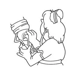 Dibujo de Enfermera tomando la presión a un paciente para colorear Dibujo de Enfermera tomando la presión a un paciente para colorear