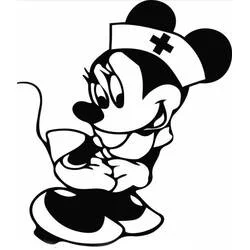 Dibujo de Minnie Mouse vestida de enfermera para colorear Dibujo de Minnie Mouse vestida de enfermera para colorear