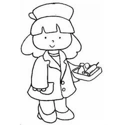 Dibujo de Enfermera sosteniendo una bandeja médica para colorear Dibujo de Enfermera sosteniendo una bandeja médica para colorear