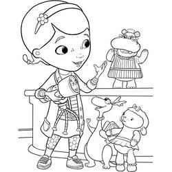 Dibujo de Enfermera con sus muñecos de peluche para colorear Dibujo de Enfermera con sus muñecos de peluche para colorear