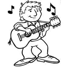 Guitarrista - Dibujos para colorear gratis