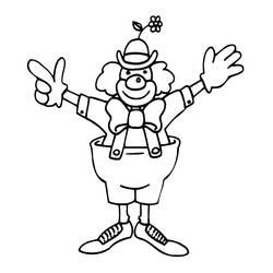 Dibujo de Payaso saludando con los brazos abiertos para colorear