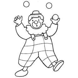 Dibujo de Payaso haciendo malabares con pelotas para colorear