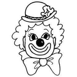 Dibujo de Payaso sonriente con sombrero y pajarita para colorear