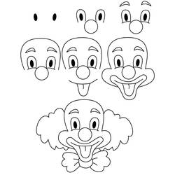 Dibujo de Payaso pasos de dibujo para colorear