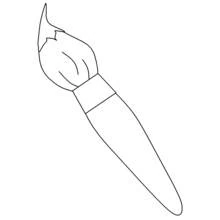 Dibujo de Pincel con cerdas y mango para colorear Dibujo de Pincel con cerdas y mango para colorear