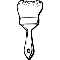 Dibujo de Pincel de pintor con cerdas anchas para colorear Dibujo de Pincel de pintor con cerdas anchas para colorear