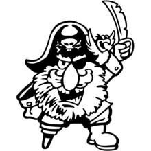 Dibujo de Pirata alzando una espada con pata de palo para colorear Dibujo de Pirata alzando una espada con pata de palo para colorear