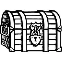 Dibujo de Pirata cofre del tesoro con candado para colorear Dibujo de Pirata cofre del tesoro con candado para colorear