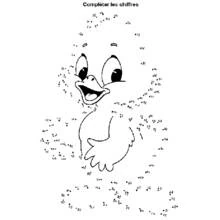 Dibujo de Patito alegre para unir por números para colorear