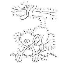 Dibujo de Mono colgado de una rama para colorear