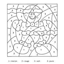 Dibujo de Hombre de pan de jengibre para colorear por números para colorear
