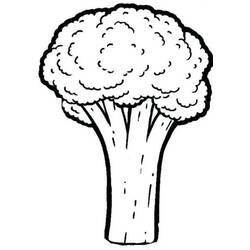 Dibujo de Brócoli con una gran cabeza rizada para colorear