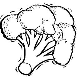 Dibujo de Brócoli con corona texturizada para colorear