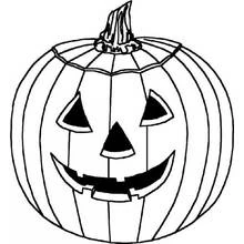 Dibujo de Calabaza con sonrisa de Halloween para colorear