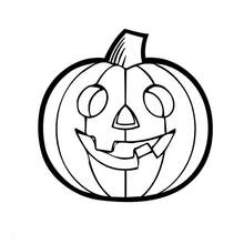 Dibujo de Calabaza con cara sonriente de Jack-o'-lantern para colorear Dibujo de Calabaza con cara sonriente de Jack-o'-lantern para colorear