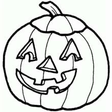 Dibujo de Calabaza con cara tallada para colorear Dibujo de Calabaza con cara tallada para colorear
