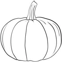 Dibujo de Calabaza con tallo curvado para colorear Dibujo de Calabaza con tallo curvado para colorear