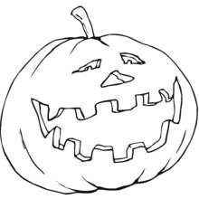 Dibujo de Calabaza tallada como linterna de Halloween para colorear