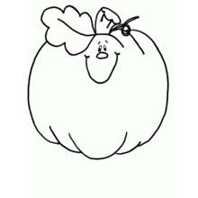 Dibujo de Calabaza con cara sonriente para colorear