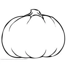 Dibujo de Calabaza redonda de contornos simples para colorear Dibujo de Calabaza redonda de contornos simples para colorear