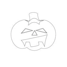 Dibujo de Calabaza de Halloween con sombrerito verde para colorear