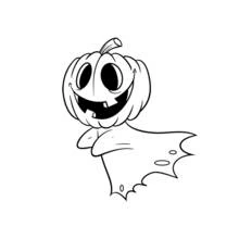 Dibujo de Calabaza fantasma con cara sonriente para colorear Dibujo de Calabaza fantasma con cara sonriente para colorear