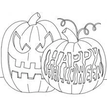 Dibujo de Calabaza dúo tallado para Halloween para colorear